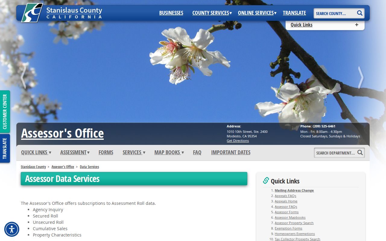 Stanislaus County residents directory Assessor Public Inquiry